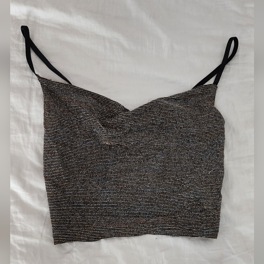 Gold&silver sparkly crop top